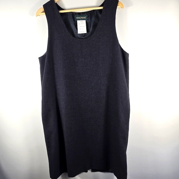 VINTAGE Harve Benard Dark Gray Sleeveless Dress 100% Wool Size 8 - Picture 3 of 10